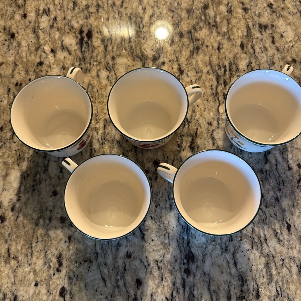 Noritake Gala Cuisine Cup Set of 5 Fruit Parfait Coffee Tea 7919 Vtg 1990s - Picture 6 of 7